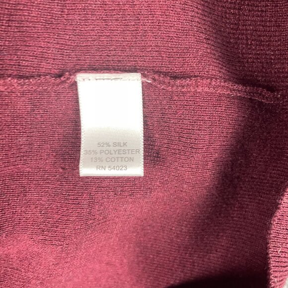 Banana Republic Sweater Womens M Burgundy Silk Blend Work Office Capsule Casual - Picture 8 of 10